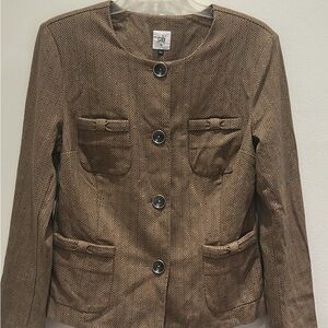 CAbi Brown Herringbone Blazer